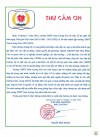 THƯ CẢM ƠN